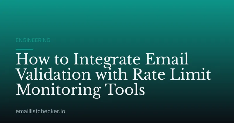 How to Integrate Email Validation with Rate Limit Monitoring Tools