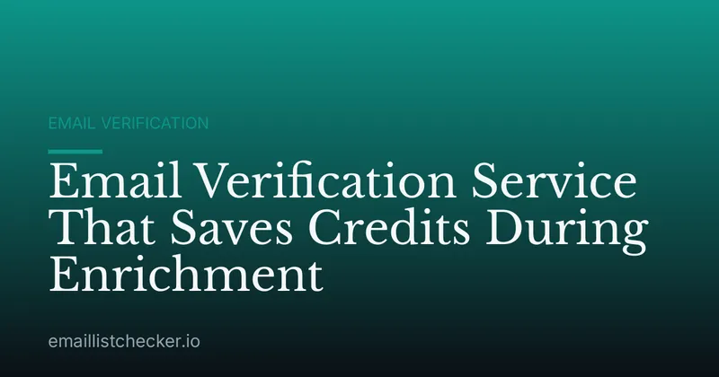 Email Verification Service That Saves Credits During Enrichment