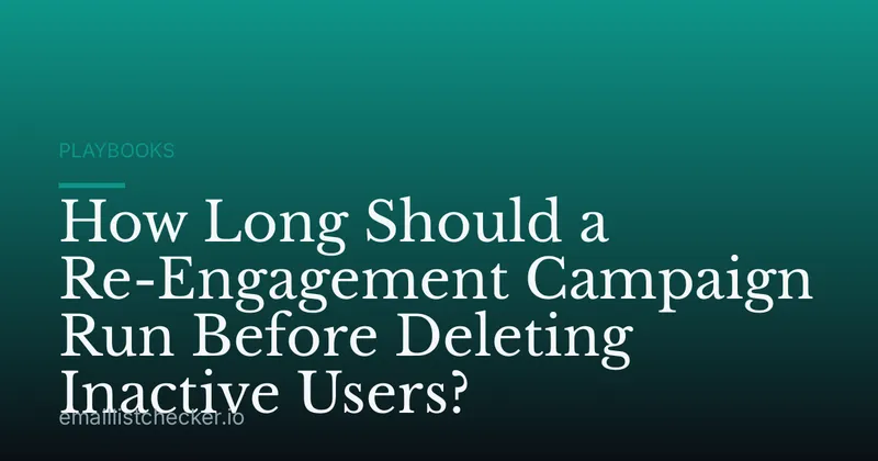 How Long Should a Re-Engagement Campaign Run Before Deleting Inactive Users?