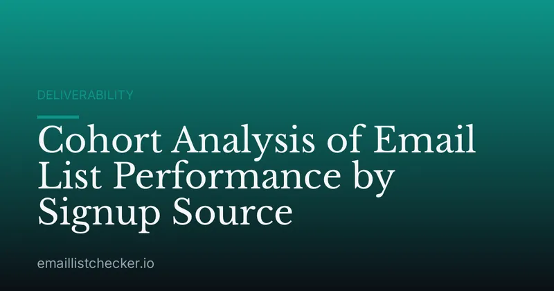 Cohort Analysis of Email List Performance by Signup Source