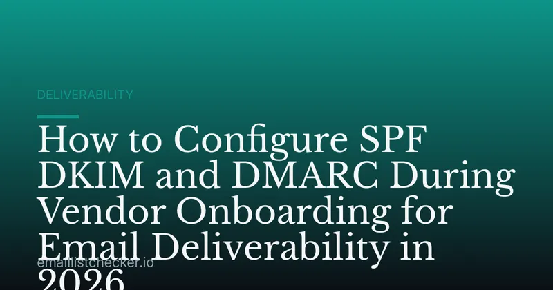 How to Configure SPF DKIM and DMARC During Vendor Onboarding for Email Deliverability in 2026