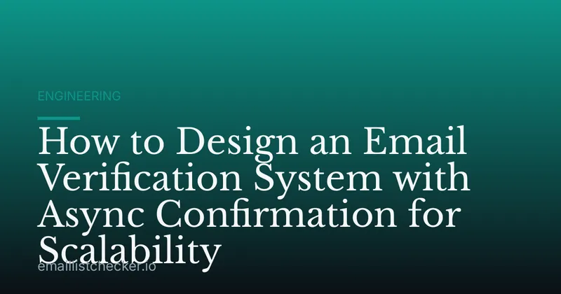 How to Design an Email Verification System with Async Confirmation for Scalability