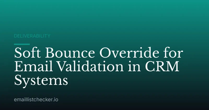 Soft Bounce Override for Email Validation in CRM Systems