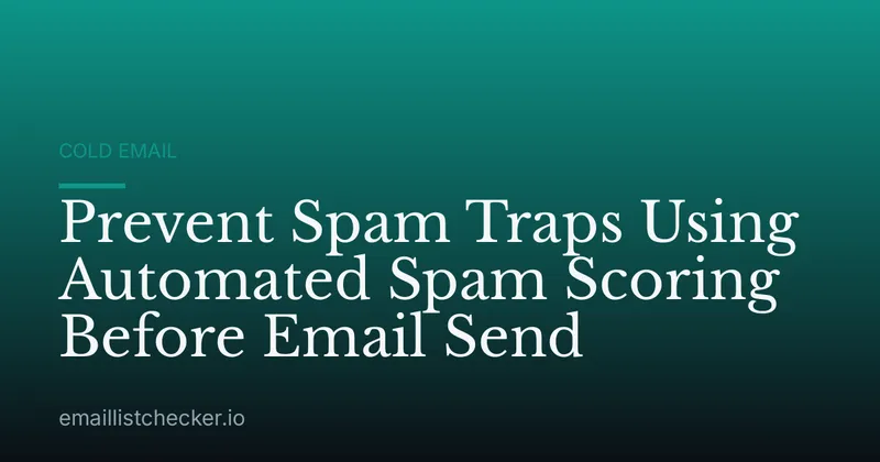 Prevent Spam Traps Using Automated Spam Scoring Before Email Send
