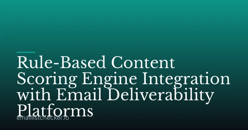 Rule-Based Content Scoring Engine Integration with Email Deliverability Platforms