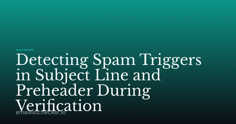 Detecting Spam Triggers in Subject Line and Preheader During Verification