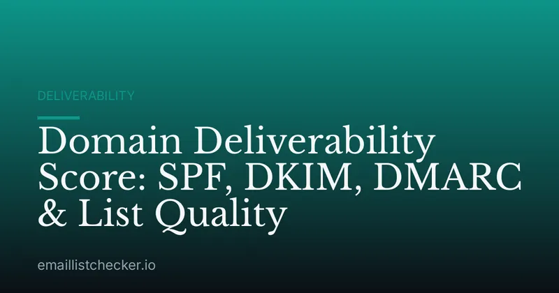 Domain Deliverability Score: SPF, DKIM, DMARC & List Quality