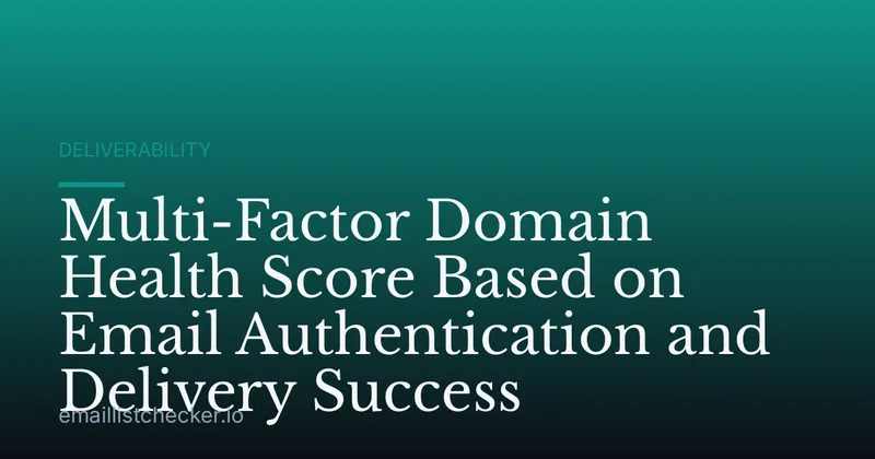 Multi-Factor Domain Health Score Based on Email Authentication and Delivery Success