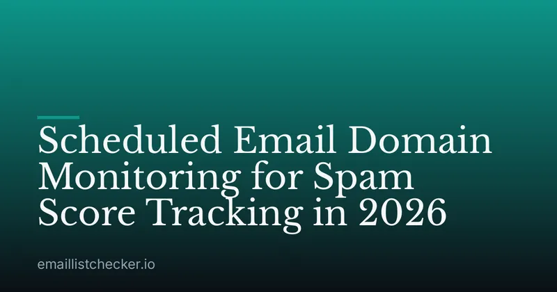 Scheduled Email Domain Monitoring for Spam Score Tracking in 2026
