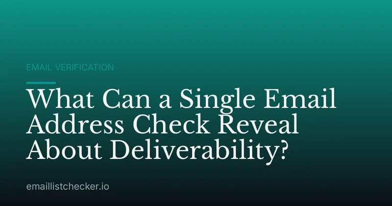 What Can a Single Email Address Check Reveal About Deliverability?