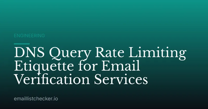 DNS Query Rate Limiting Etiquette for Email Verification Services