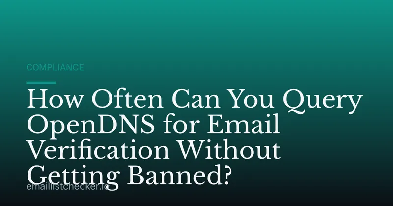 How Often Can You Query OpenDNS for Email Verification Without Getting Banned?