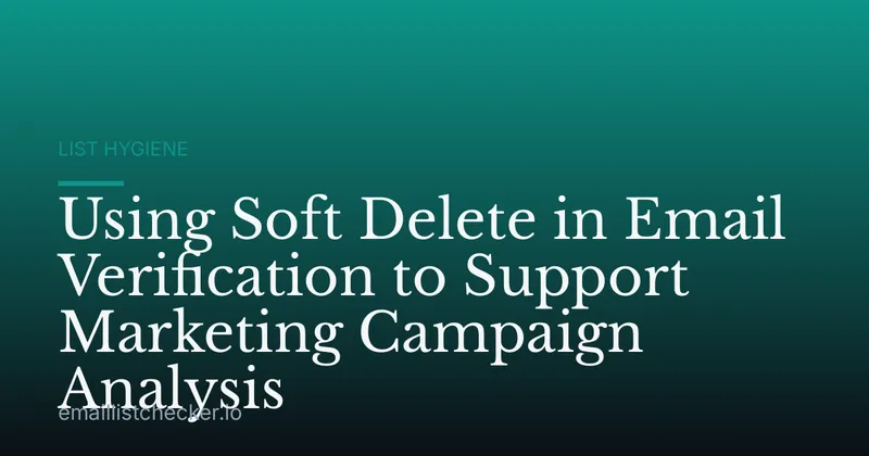Using Soft Delete in Email Verification to Support Marketing Campaign Analysis