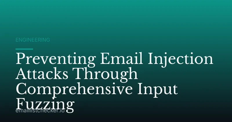Preventing Email Injection Attacks Through Comprehensive Input Fuzzing