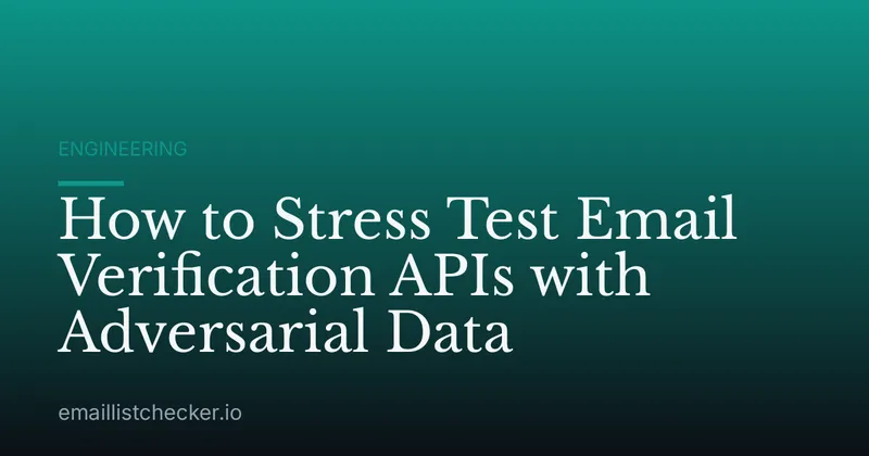 How to Stress Test Email Verification APIs with Adversarial Data