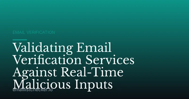 Validating Email Verification Services Against Real-Time Malicious Inputs