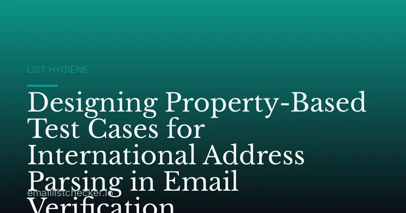 Designing Property-Based Test Cases for International Address Parsing in Email Verification