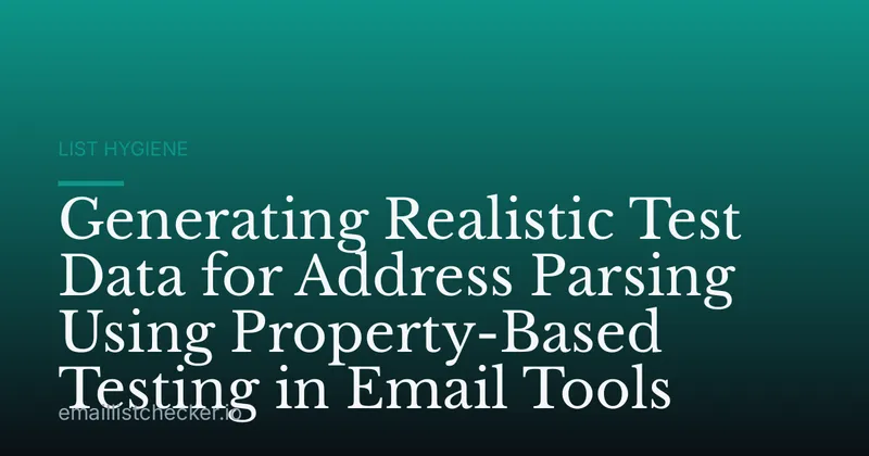 Generating Realistic Test Data for Address Parsing Using Property-Based Testing in Email Tools