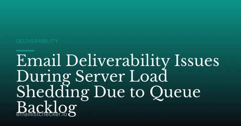 Email Deliverability Issues During Server Load Shedding Due to Queue Backlog