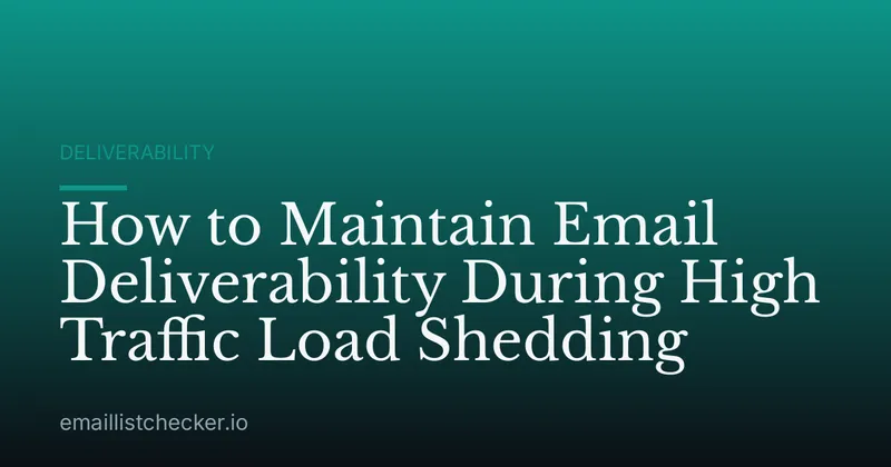 How to Maintain Email Deliverability During High Traffic Load Shedding