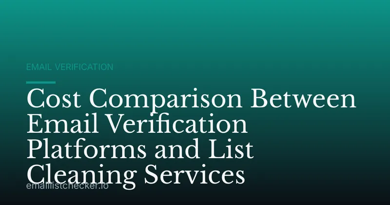 Cost Comparison Between Email Verification Platforms and List Cleaning Services