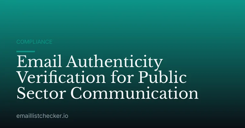 Email Authenticity Verification for Public Sector Communication