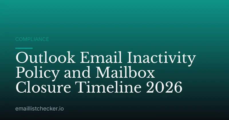 Outlook Email Inactivity Policy and Mailbox Closure Timeline 2026