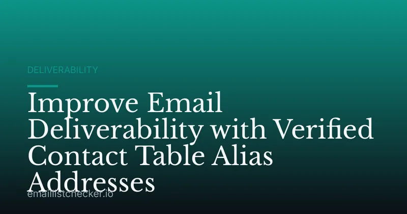 Improve Email Deliverability with Verified Contact Table Alias Addresses