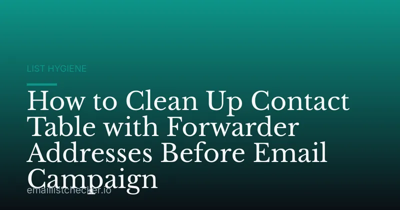 How to Clean Up Contact Table with Forwarder Addresses Before Email Campaign
