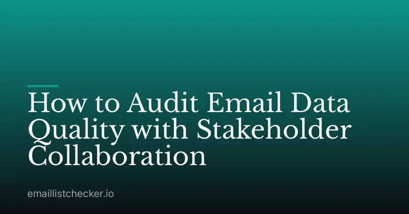 How to Audit Email Data Quality with Stakeholder Collaboration