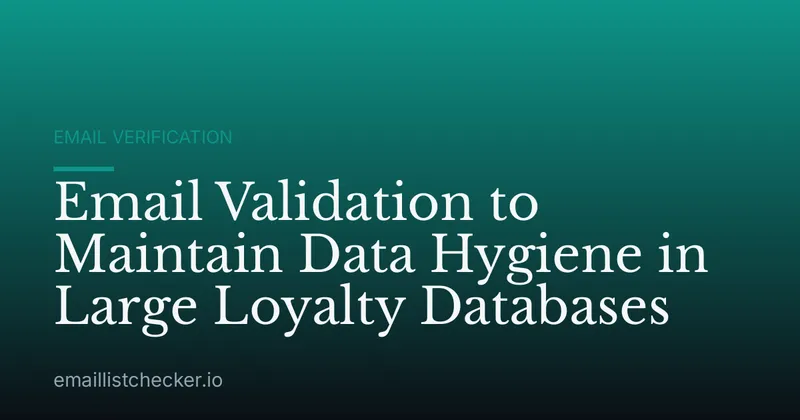 Email Validation to Maintain Data Hygiene in Large Loyalty Databases