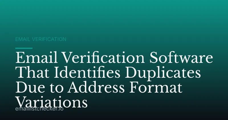 Email Verification Software That Identifies Duplicates Due to Address Format Variations