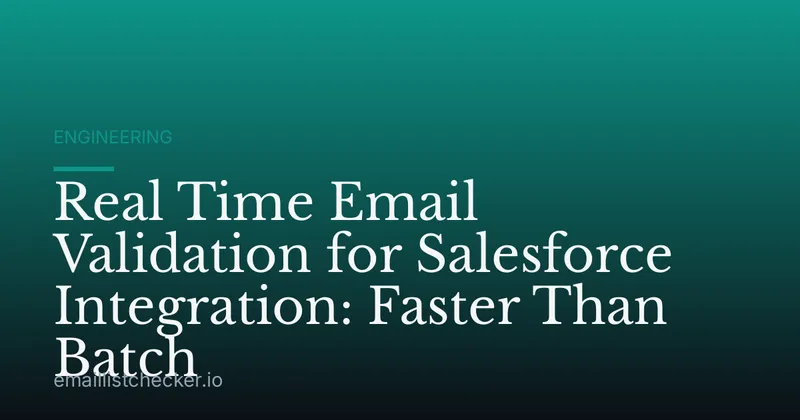 Real Time Email Validation for Salesforce Integration: Faster Than Batch