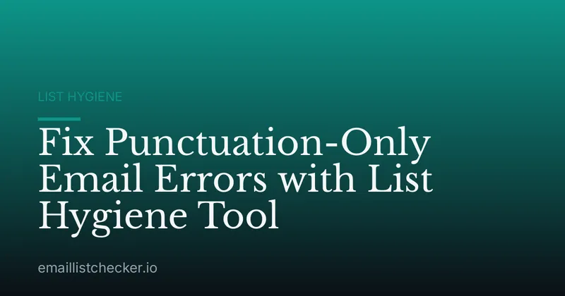 Fix Punctuation-Only Email Errors with List Hygiene Tool