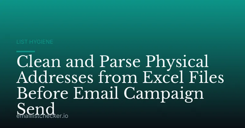 Clean and Parse Physical Addresses from Excel Files Before Email Campaign Send