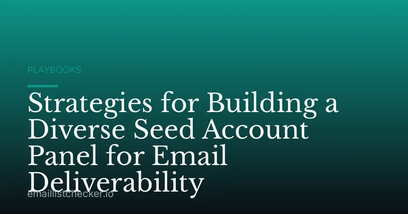 Strategies for Building a Diverse Seed Account Panel for Email Deliverability
