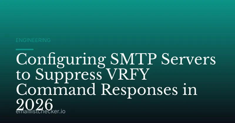 Configuring SMTP Servers to Suppress VRFY Command Responses in 2026