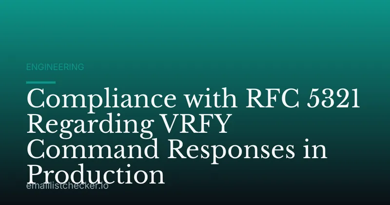 Compliance with RFC 5321 Regarding VRFY Command Responses in Production