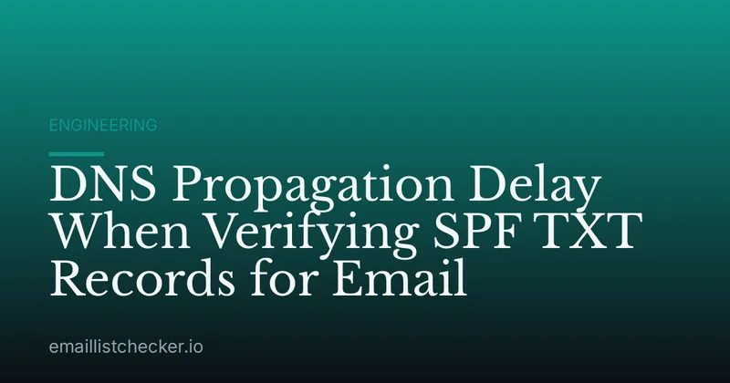 DNS Propagation Delay When Verifying SPF TXT Records for Email