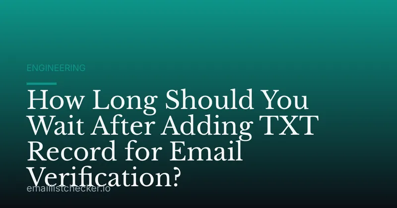 How Long Should You Wait After Adding TXT Record for Email Verification?
