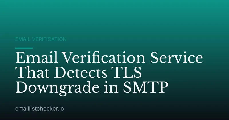 Email Verification Service That Detects TLS Downgrade in SMTP
