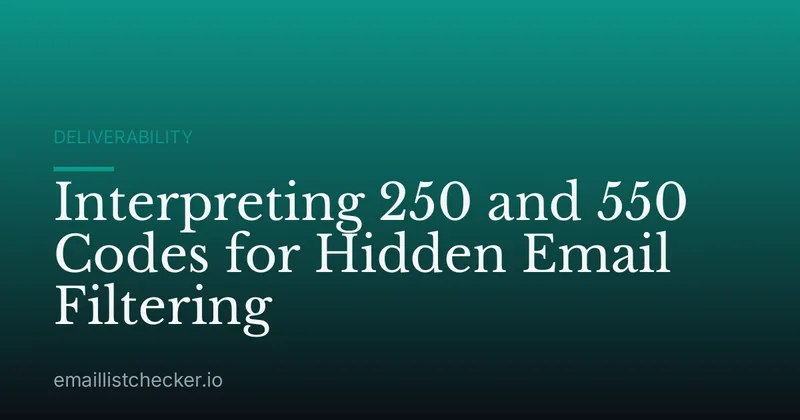 Interpreting 250 and 550 Codes for Hidden Email Filtering