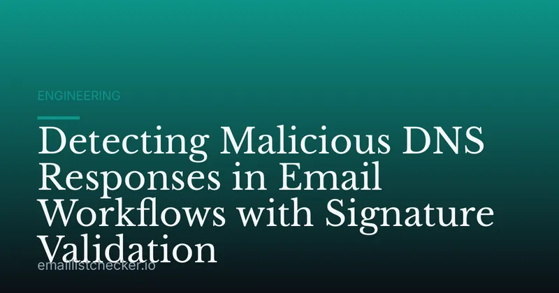 Detecting Malicious DNS Responses in Email Workflows with Signature Validation