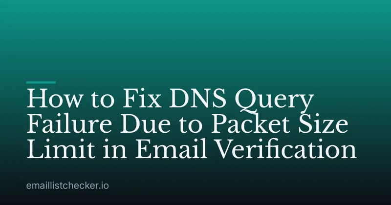 How to Fix DNS Query Failure Due to Packet Size Limit in Email Verification