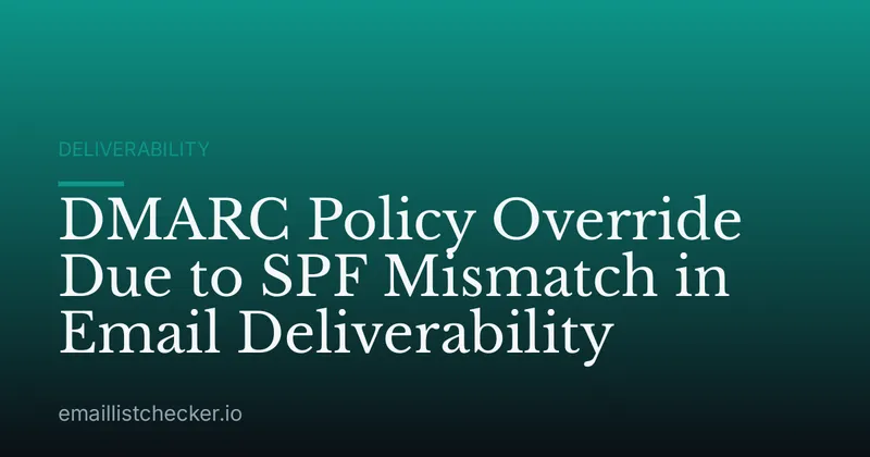 DMARC Policy Override Due to SPF Mismatch in Email Deliverability