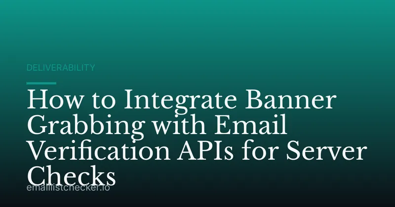 How to Integrate Banner Grabbing with Email Verification APIs for Server Checks