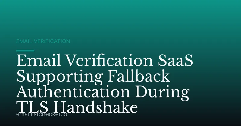 Email Verification SaaS Supporting Fallback Authentication During TLS Handshake