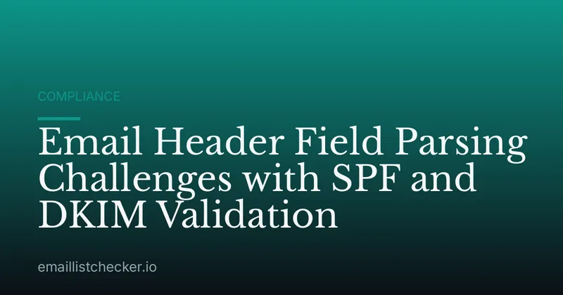 Email Header Field Parsing Challenges with SPF and DKIM Validation
