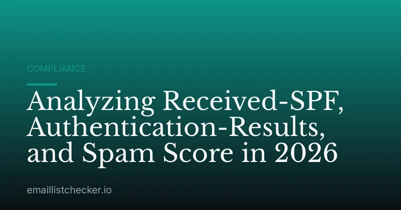 Analyzing Received-SPF, Authentication-Results, and Spam Score in 2026