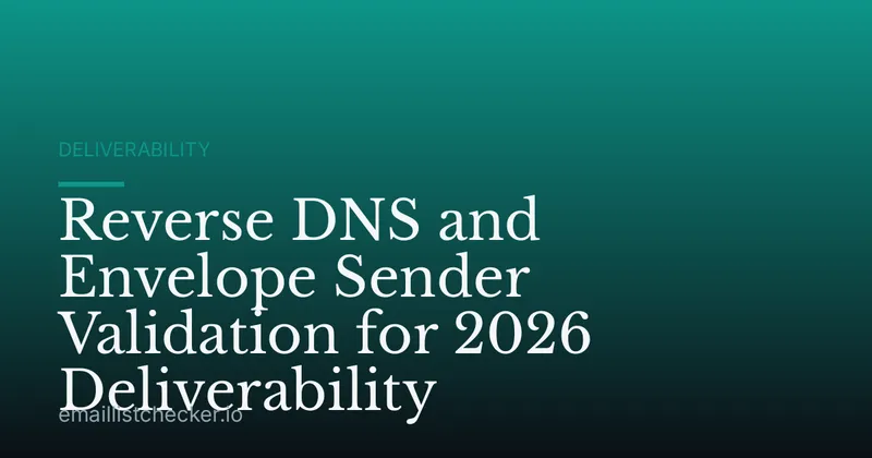 Reverse DNS and Envelope Sender Validation for 2026 Deliverability